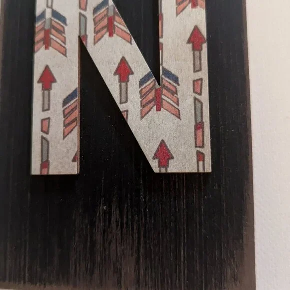 NWT Rustic Letter 'N' Wood Sign Farmhouse Arrows Michael's Fall Home Wall Decor - Picture 4 of 7